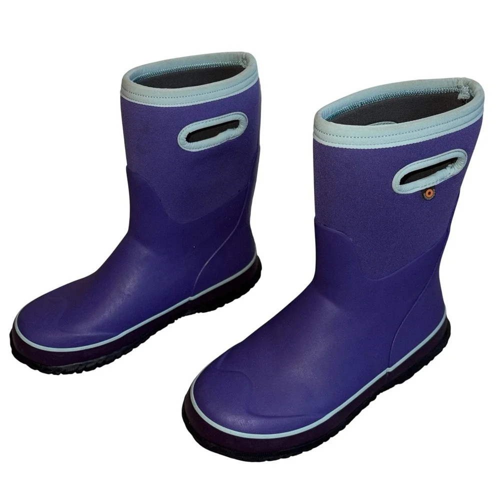 Bogs Classic Tall Grasp Winter Rain Boots Youth Size 5 Waterproof Insulated EUC